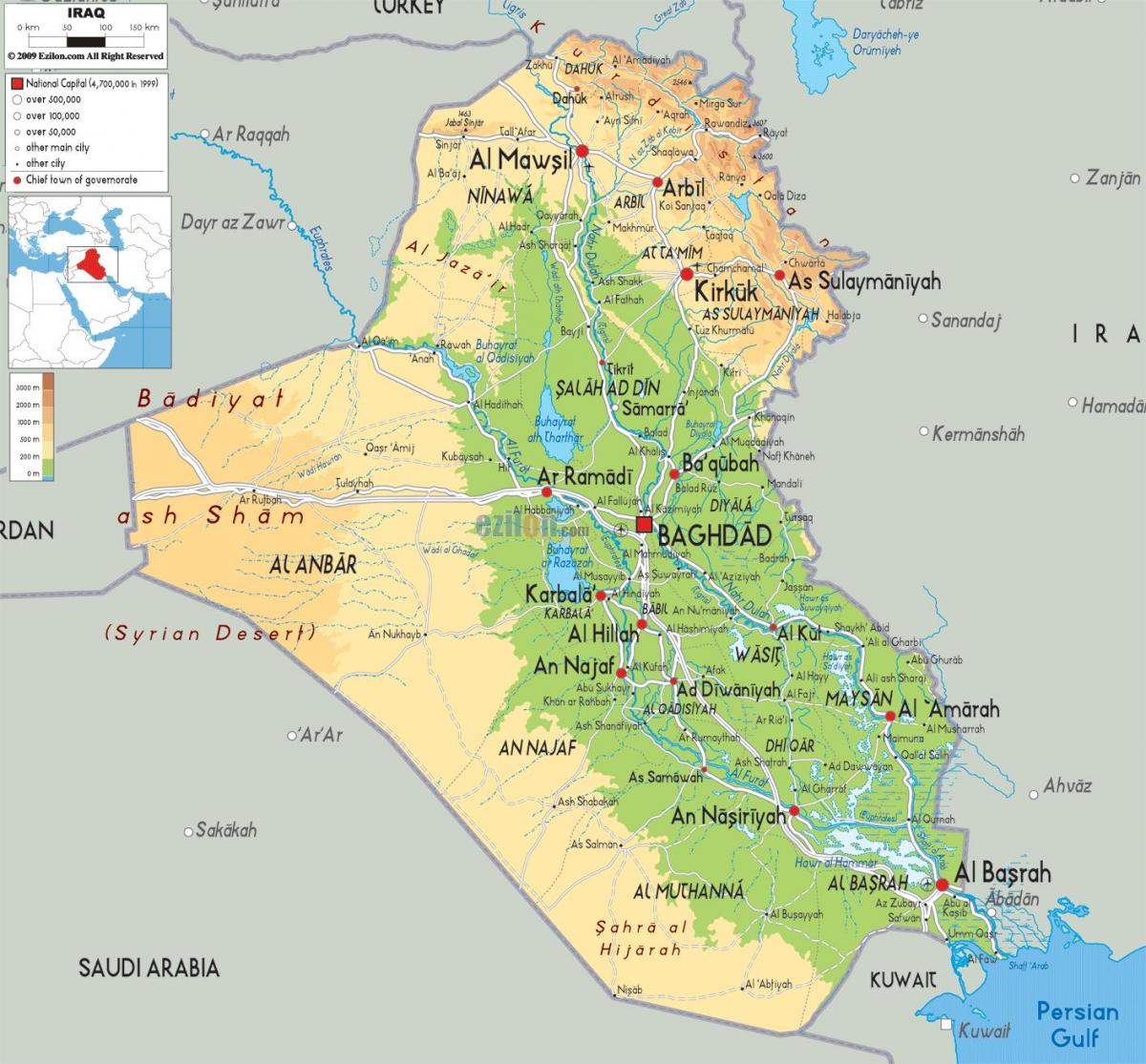 Térkép Iraki földrajz