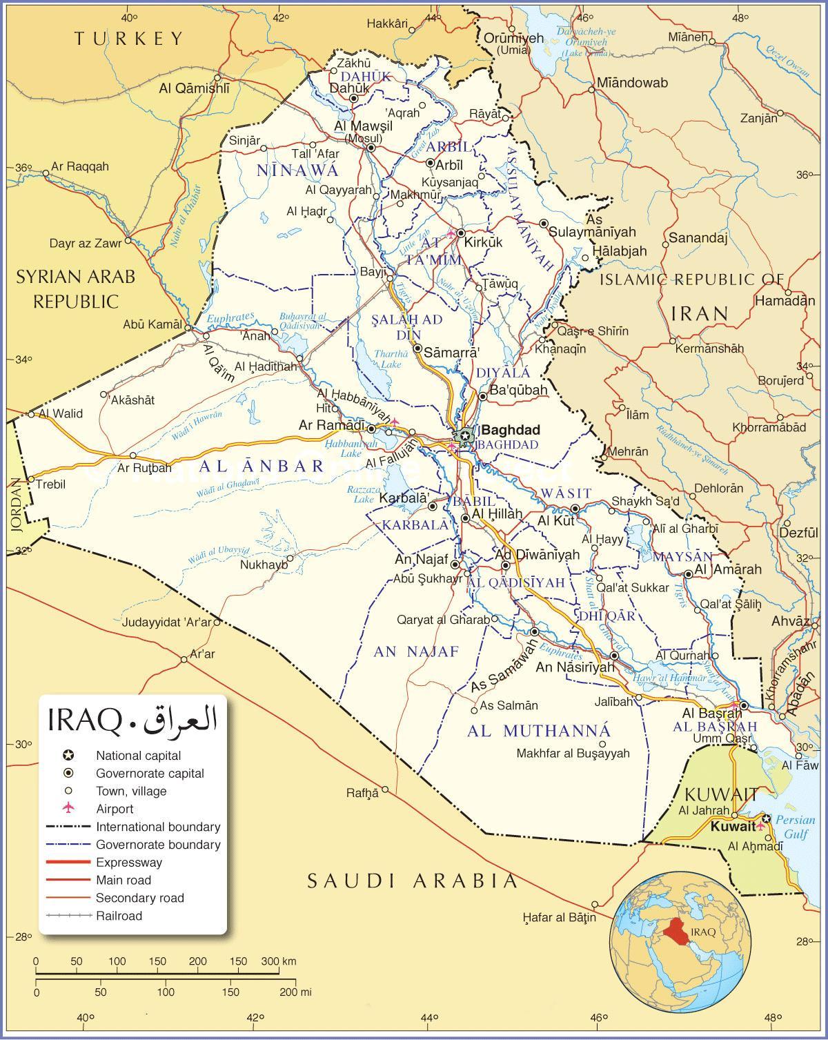 Térkép Iraki utak