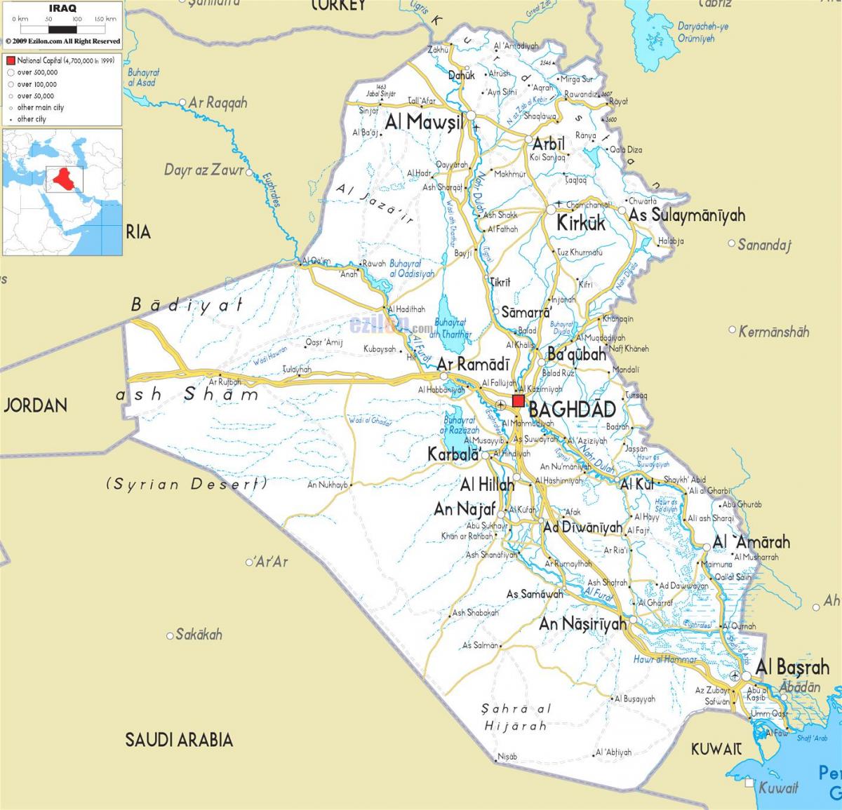 Térkép Irakban folyó