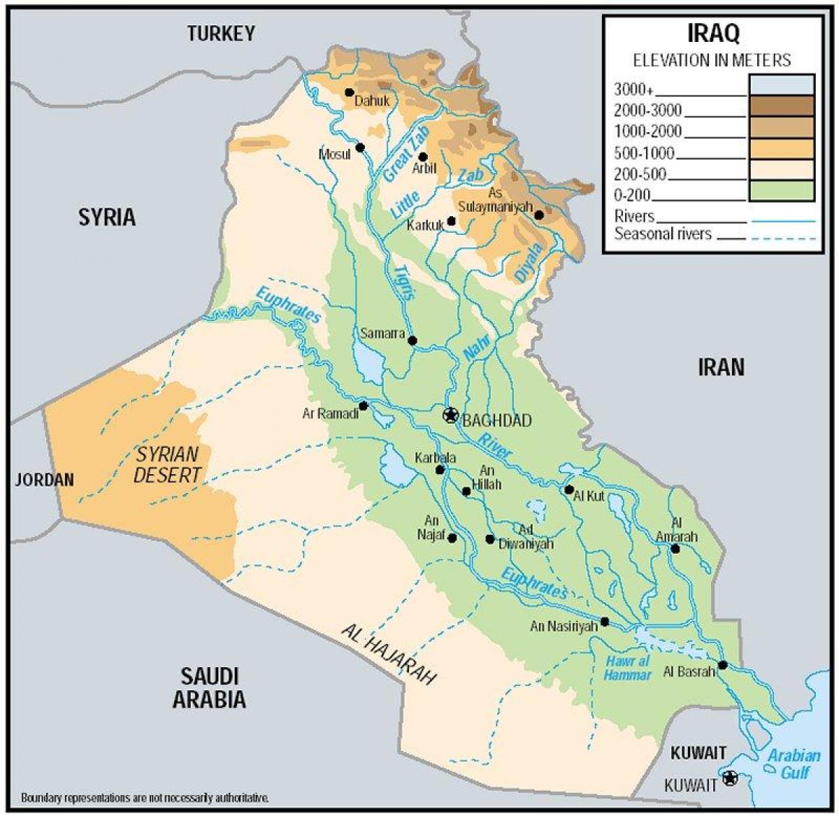 Térkép Iraki magasság